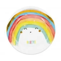 Godan Talerzyki papierowe Rainbow Party 23cm 8 szt.