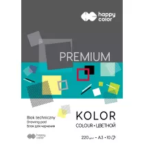 Happy Color Blok techniczny PREMIUM, kolorowy, A3, 220g, 10 arkuszy 10 kartek