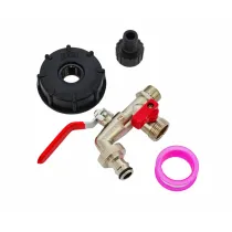 Awtools Kran ogrodowy do zbiornika cynk niklowany podwjny 1/2" gwint zewntrzny 2x3/4" mauzer