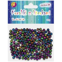 Aliga Koraliki plastikowe z literkami 7 x 4mm PJA-0323 25 g