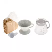 Hario Zestaw V60 Dripper & Pot White drip + serwer + filtry 600 ml