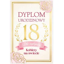 Karnet B6 18 Urodziny damskie, dyplom dla najfajniejszej kobiety na �wiecie