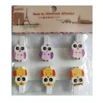 Galeria Hobby Klamerki ozdobne sowy 6 szt.