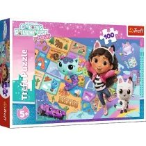 Puzzle 100 Przyja w kocim domku TREFL