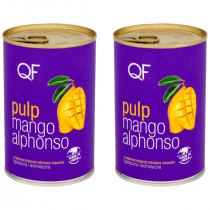 Quality Food Pulpa z mango Alphonso 99,9% mango Zestaw 2 x 450 g