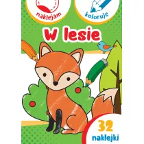 W lesie. Naklejam i koloruj