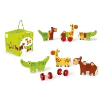Magnetyczne drewniane zwierztka Safari Scratch