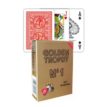 Golden Trophy, karty do gry, czerwone Modiano