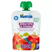 Humana 100% Organic Mus sodki ziemniak w owocach po 6. miesicu 90 g Bio