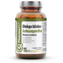 Pharmovit Ginkgo biloba + Ashwagandha Suplement diety 60 kaps.