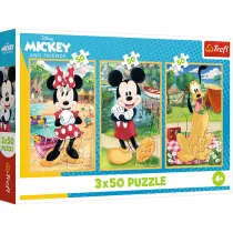 Puzzle 3x50 el. Myszki na wakacjach Trefl