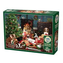 Puzzle 1000 witeczne szczenita G3 Cobble Hill
