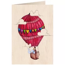 Cozywood Karnet drewniany C6 + koperta �lub balon