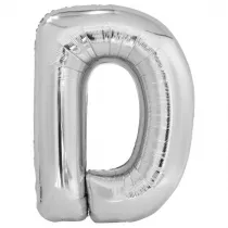 Amscan Balon foliowy litera D srebrna 62x86cm
