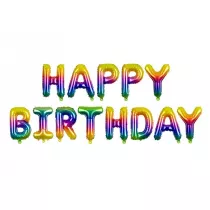 PartyDeco Balon foliowy Happy Birthday tczowy 340x35cm