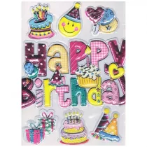 GoParty Naklejki wypuk�e Birthday Girl
