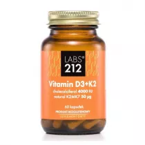 Labs212 Witamina D3 4000 IU + K2MK7 50 ?q Suplement diety 60 kaps.