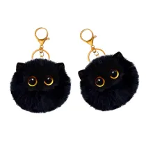 LeanToys Brelok pluszowy kot czarny