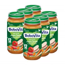 BoboVita Obiadek Warzywa z kurczakiem w pomidorach po 12 miesicu Zestaw 6 x 250 g