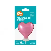 Godan Balon foliowy na patyku Serce BS-4RO rowe 8 cm