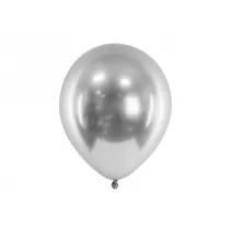 PartyDeco Balony Glossy srebrne 30 cm