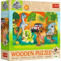 Puzzle drewniane 24 el. Poznaj dinozaury Trefl