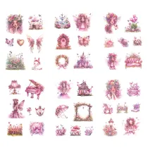 Dalprint Naklejki Pet Po�yskuj�ce Wr�ki Pink 6 arkuszy