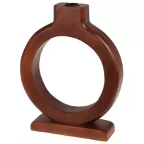 H&S Decoration wiecznik z drewna mango 21 cm brzowy