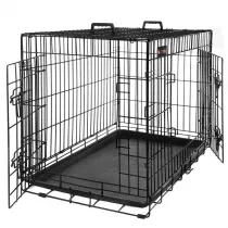 Klatka  transporter dla psa 106 cm Metalowy czarny skadany transporter dla rednich i duych psw z wygodnymi rczkami do przenoszenia i podrowania.