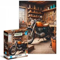 Puzzle Medium-L 500 Transport. Motocykl w garau Dodo