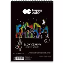 Happy Color Blok czarny na spirali KOTY, A5, 80g, 40 arkuszy