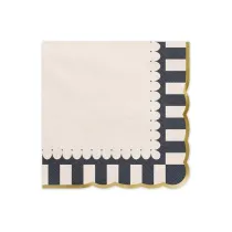 PartyDeco Serwetki ze zotym brzegiem 33x33cm 12szt