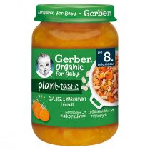 Gerber Organic Plant-tastic Obiadek gulasz z marchewki i fasoli dla niemowląt po 8 miesiącu 190 g Bio