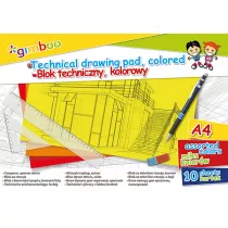 Gimboo Blok techniczny kolorowy A4 150g 10 kartek
