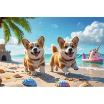 Puzzle 30 Dzie� z Corgim TREFL