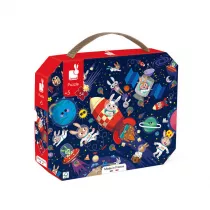 Puzzle w walizce 54 el. Rakieta kosmiczna Janod