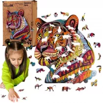 Puzzle drewniane eko 129 el. Tajemniczy tygrys A3 Maksik