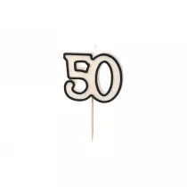 wieczka urodzinowa 50 biao-czarny 5,5cm