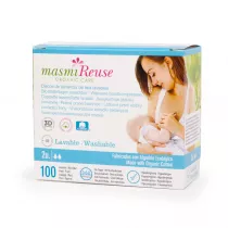 Masmi Wkadki laktacyjne wielorazowe ze 100% certyfikowanej baweny organicznej 2 szt.