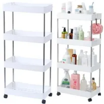 LeanToys Rega� Mobilny 4 P�ki Bia�y na K�kach