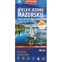 Mapa turystyczna Wielkie Jeziora Mazurskie lam.