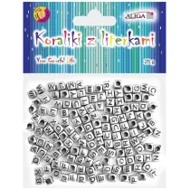 Aliga Koraliki metalowe z literkami 6 x 6 mm PJA-0347 25 g