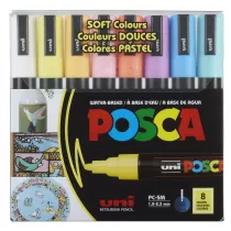 Uni Mitsubishi Pencil Markery PC-5M soft colors pastelowe kolory Posca Uni 8 szt.