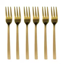 Kulig Komplet widelczykw do ciasta Piano gold w pudeku 29514 6 szt.