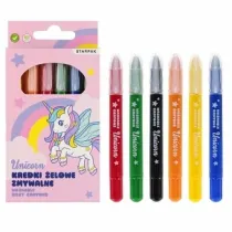 Starpak Kredki zmywalne 6 kolorw Unicorn
