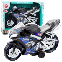 Motor wycigowy czarno niebieski Leantoys