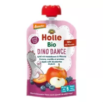 Holle Mus owocowy Dino Dance jabko, jagoda i liwka 100 g Bio