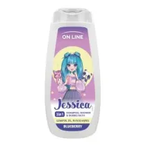 On Line Szampon, �el, p�yn do k�pieli Kids Jessica 3w1 - Blueberry 400 ml