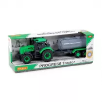 Polesie 91567 Traktor Progres inercyjny z przyczep cystern zielony w pudeku