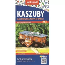lustrowana mapa atrakcji Kaszuby 1:130 000